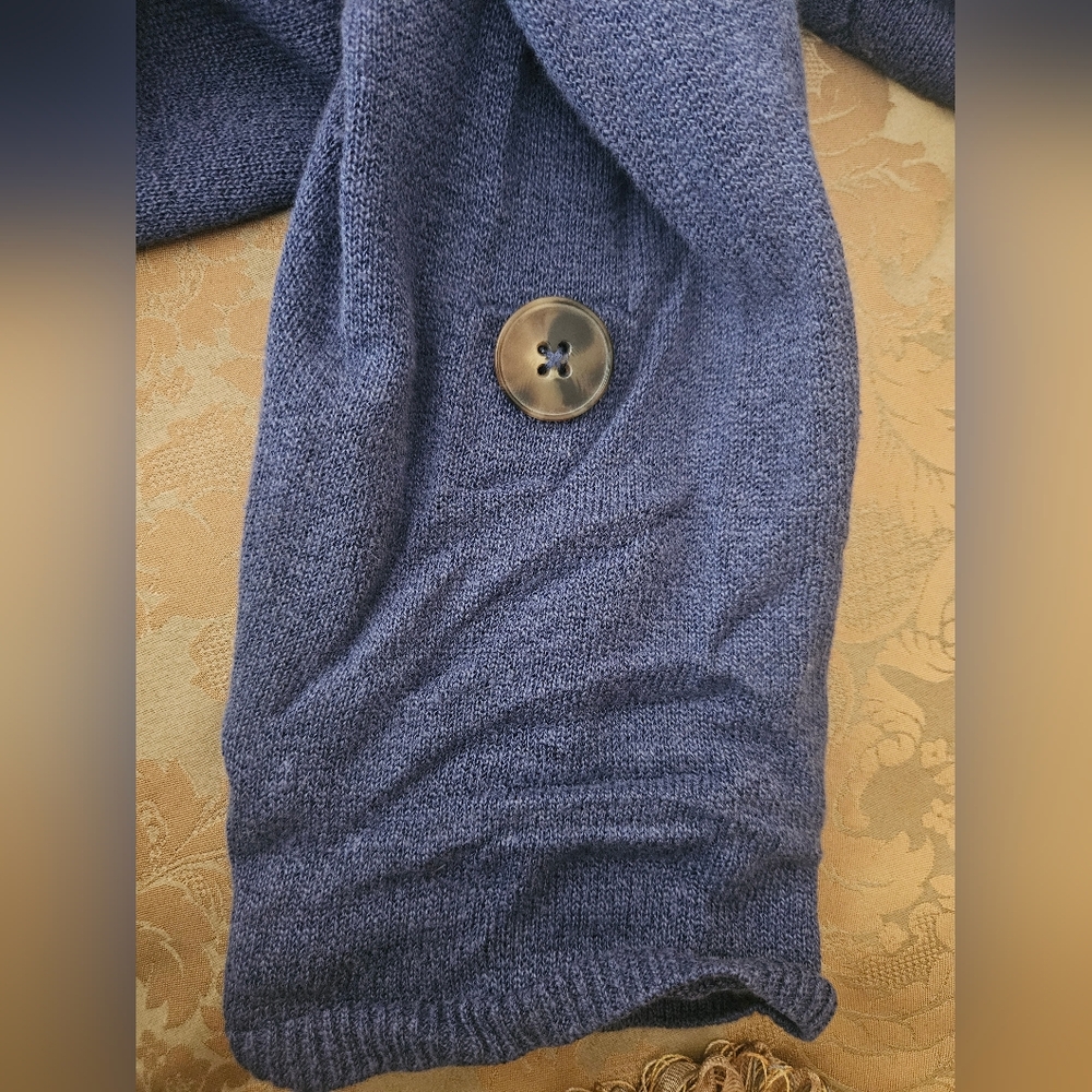 NWOT Massimo Dutti Long Knit Blue Cardigan - Picture 4 of 16